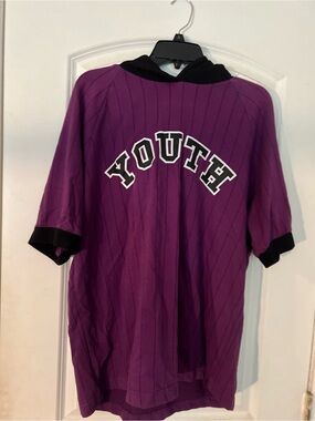 Rue21 Purple Hooded Tee with Black Trim - YOUTH Graphic